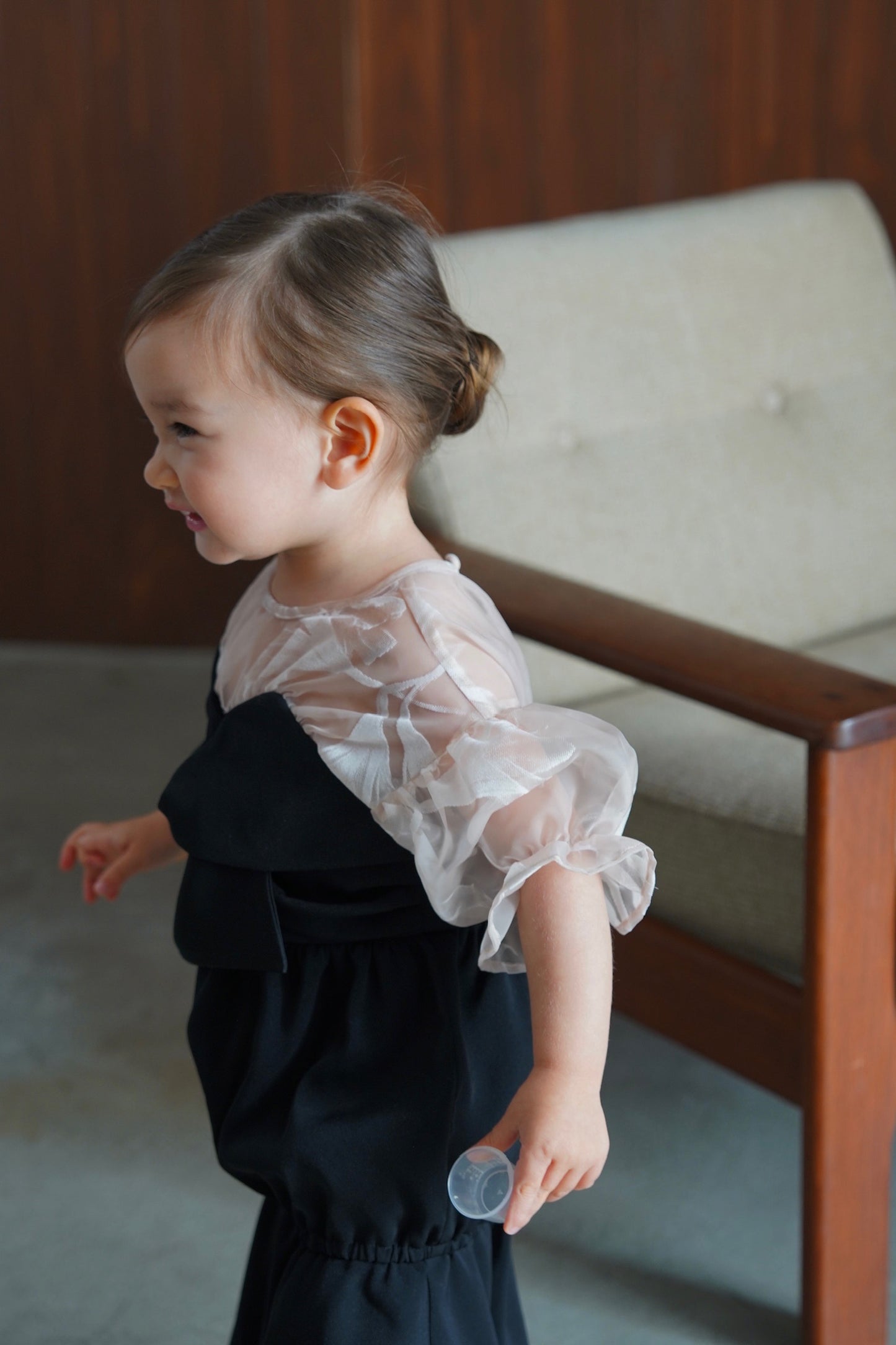 ［kids］sheer puff dress