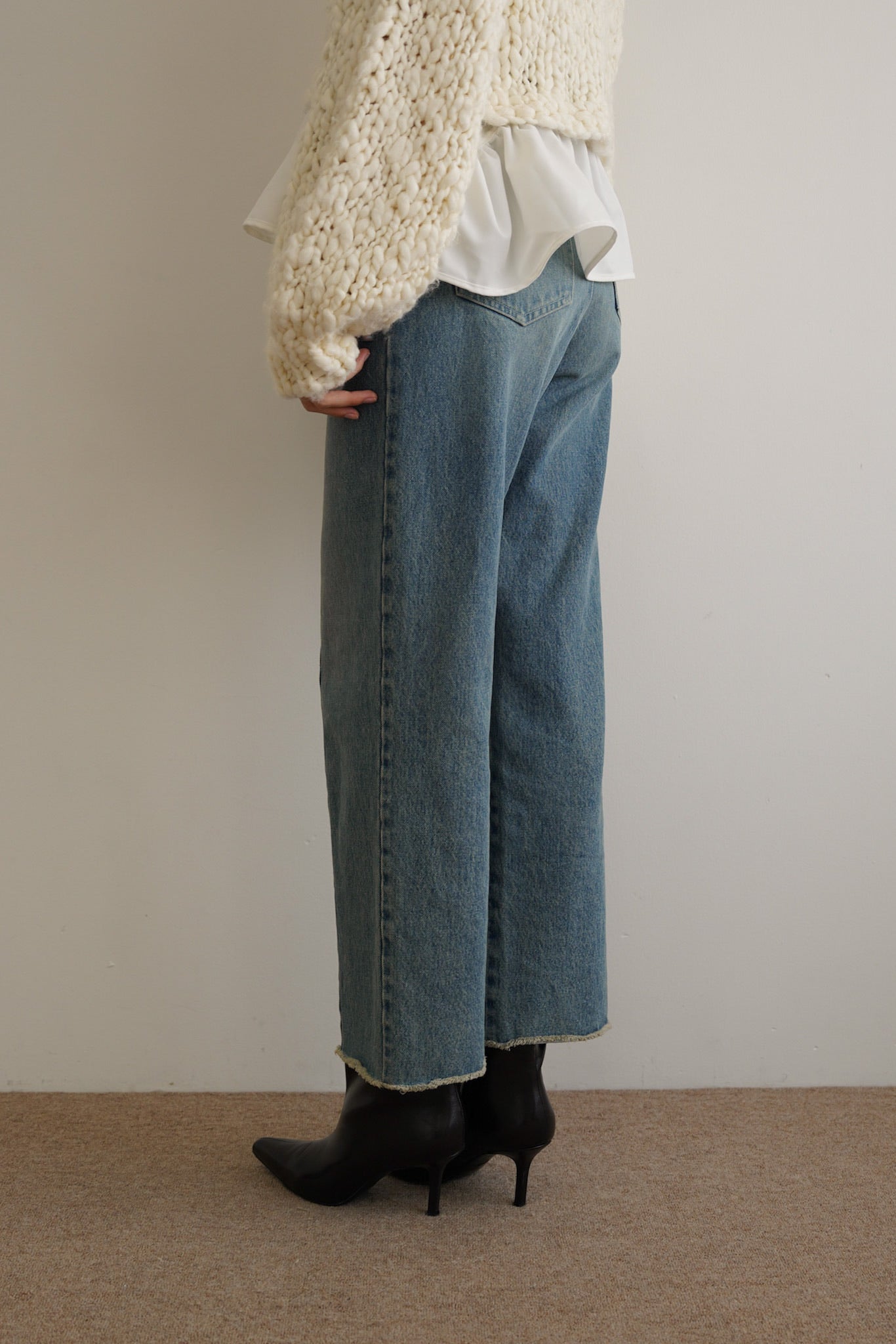 center line denim pants