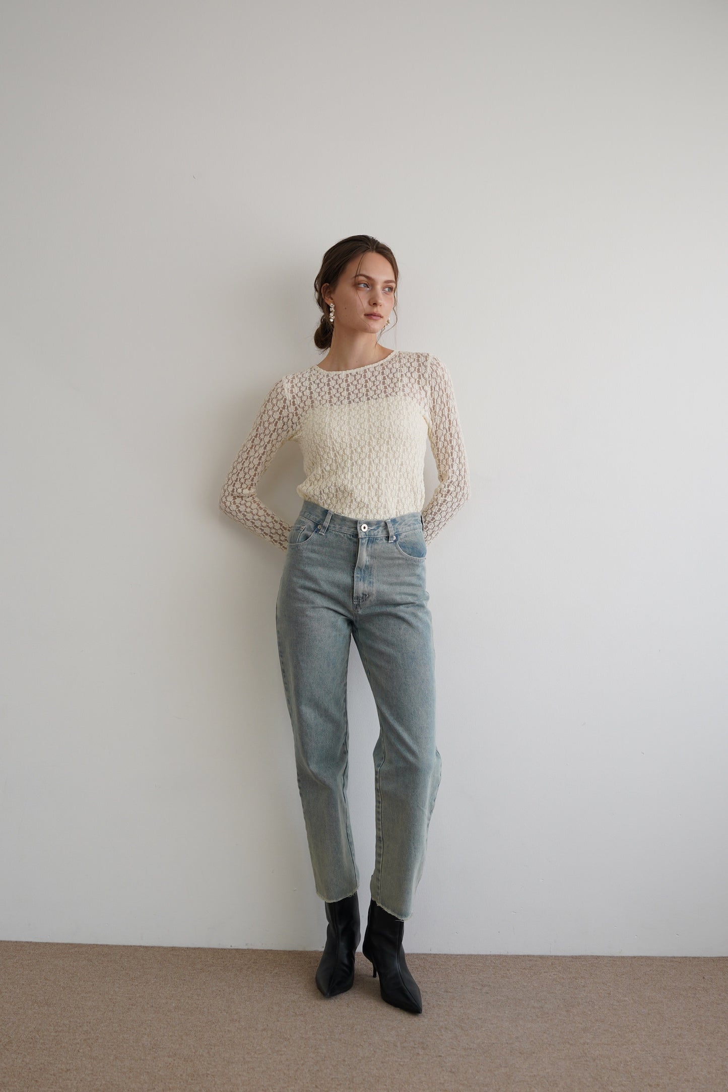 over skirt denim pants
