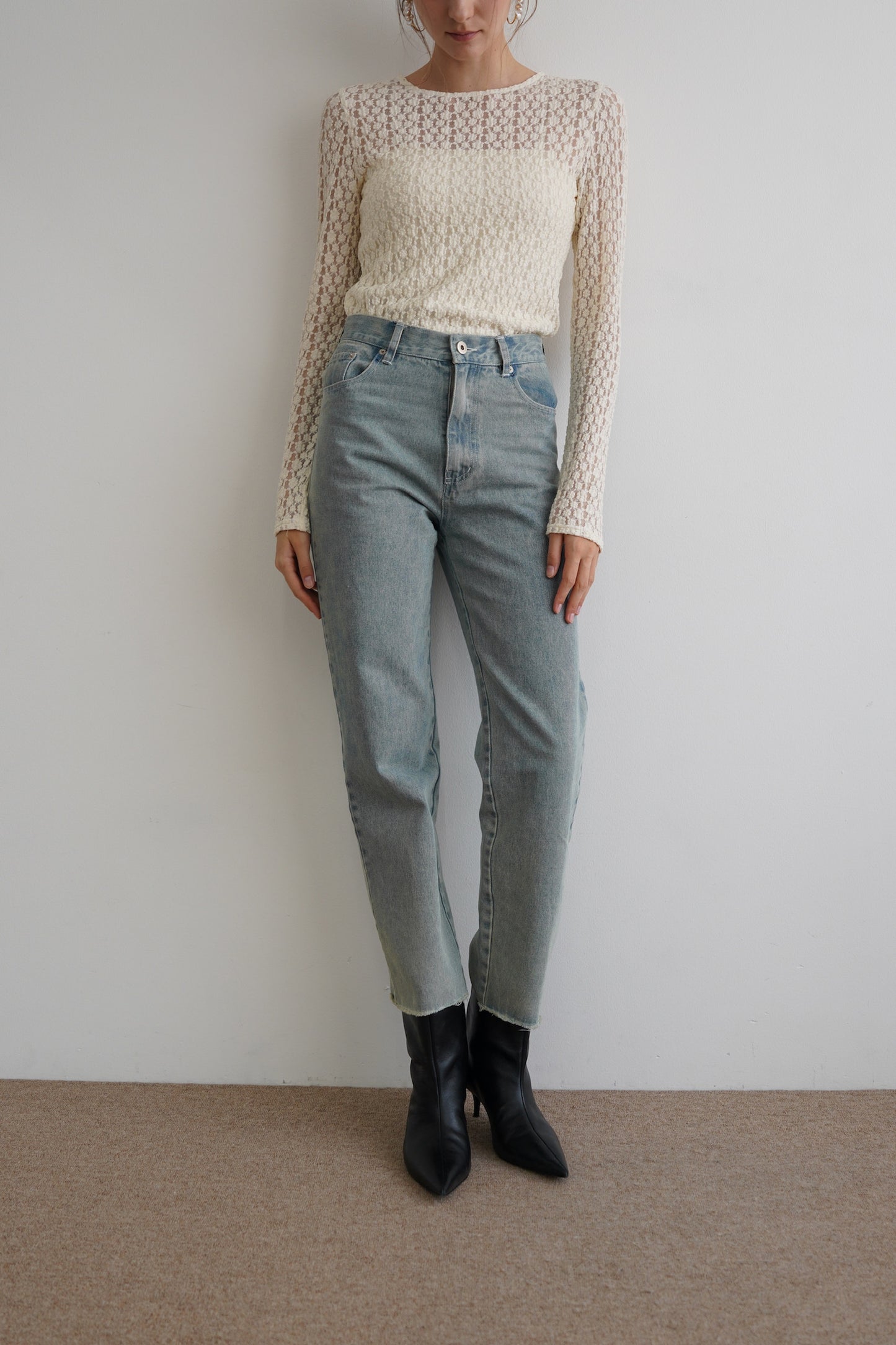over skirt denim pants