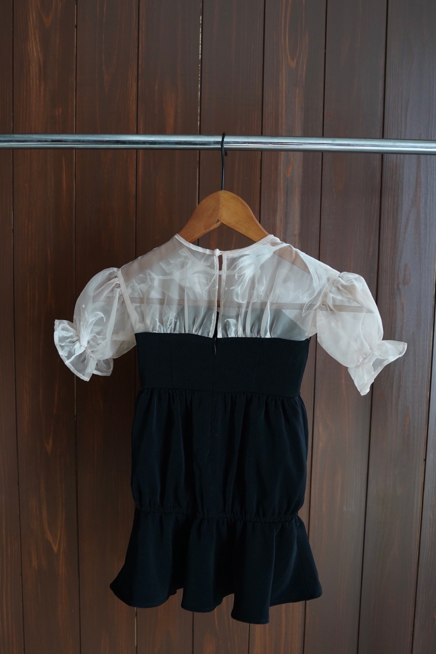 ［kids］sheer puff dress