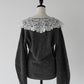 lace collar knit cardigan
