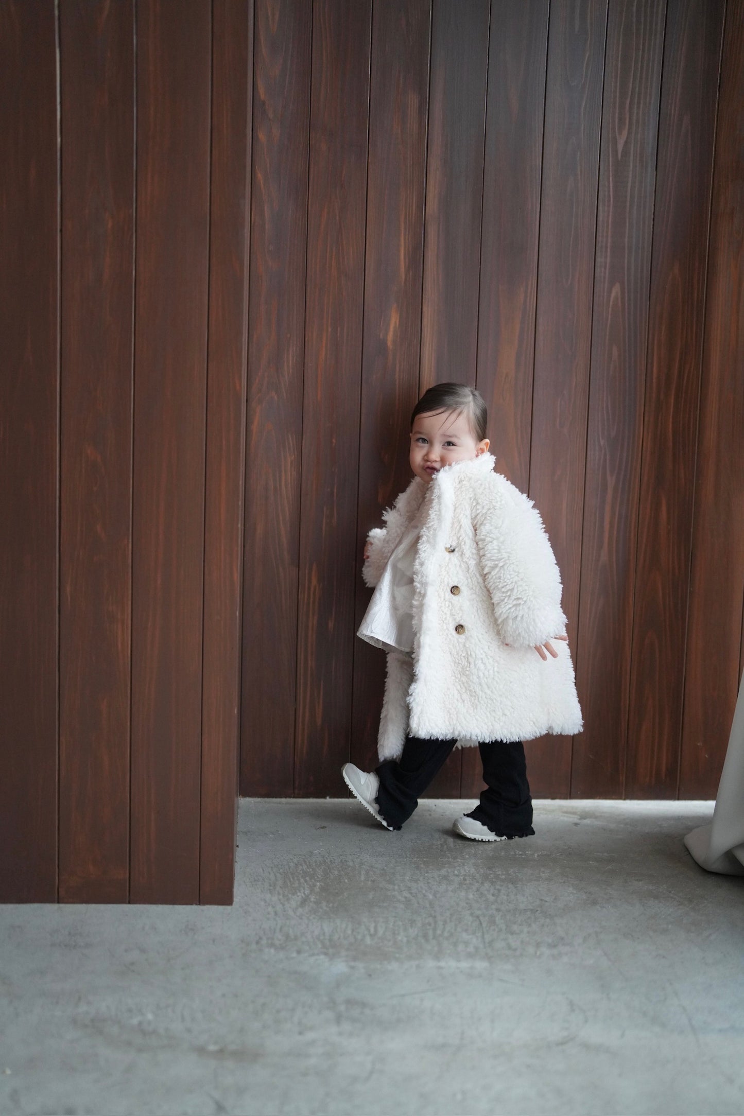 ［kids］poodle boa long coat