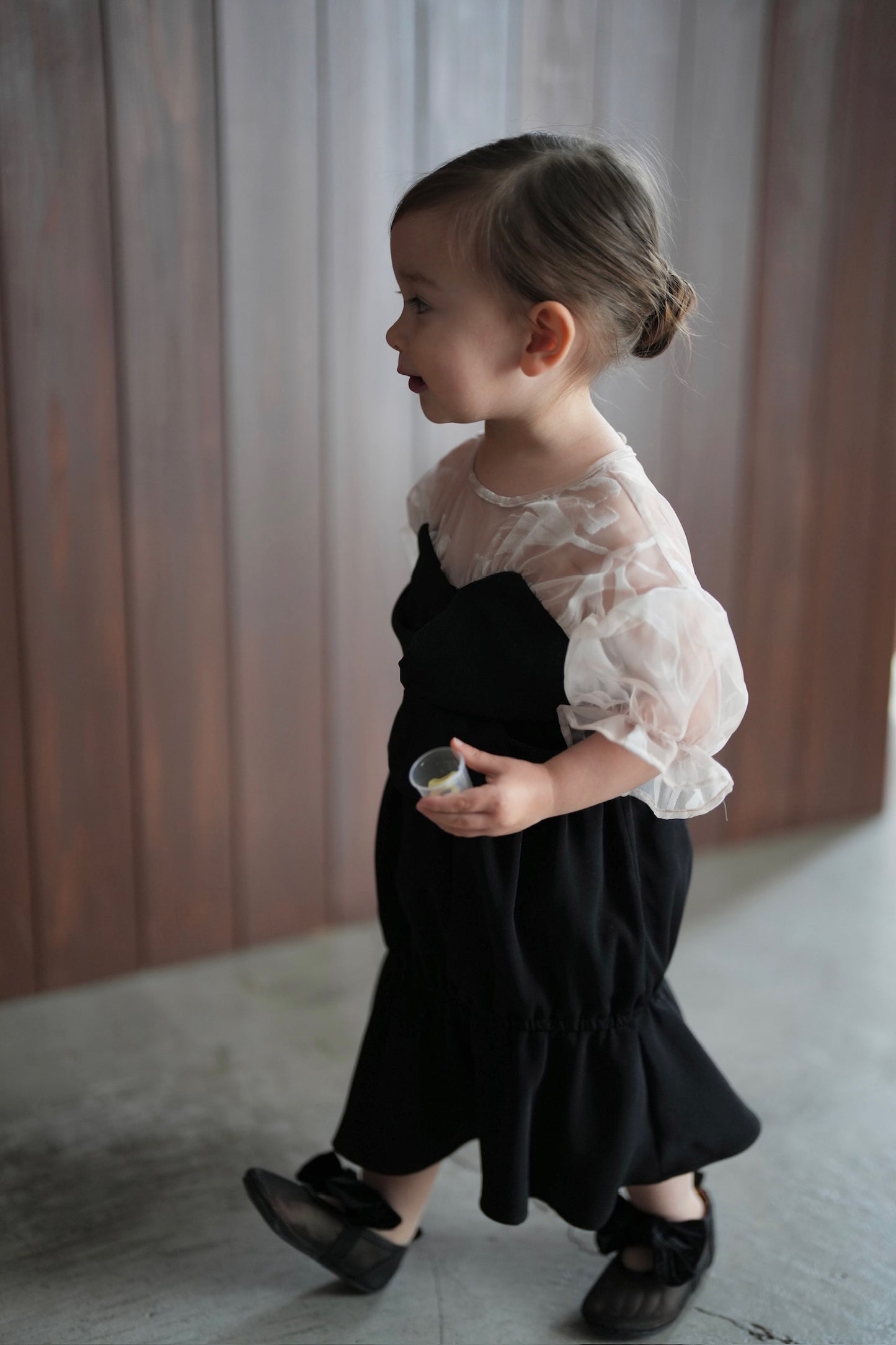 ［kids］sheer puff dress