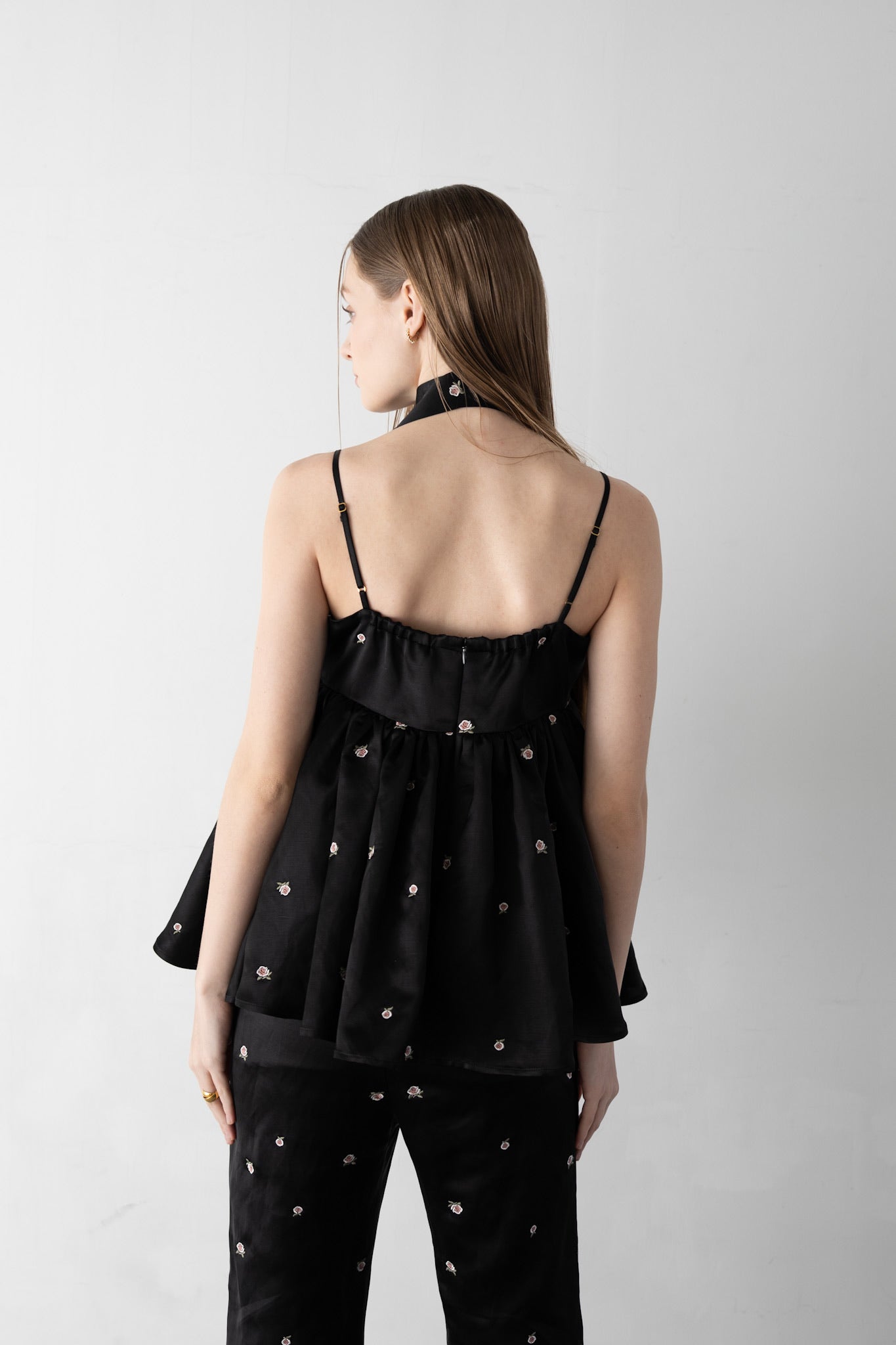 rose satin peplum bustier – Acka online store