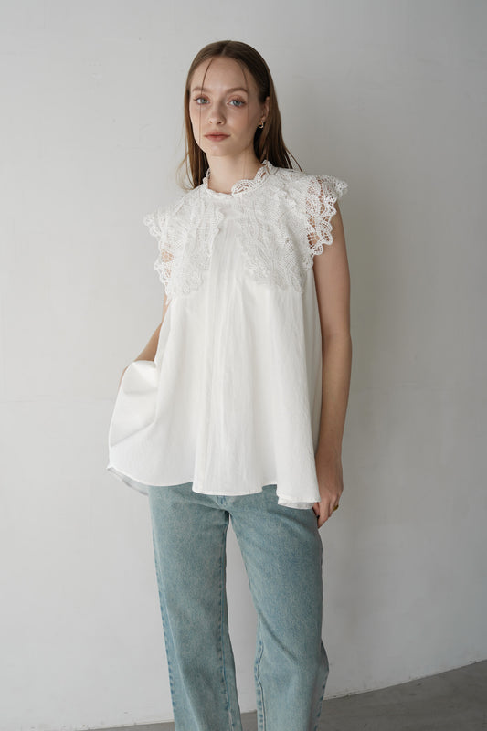 classic lace collar tops