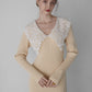lace collar knit one-piece