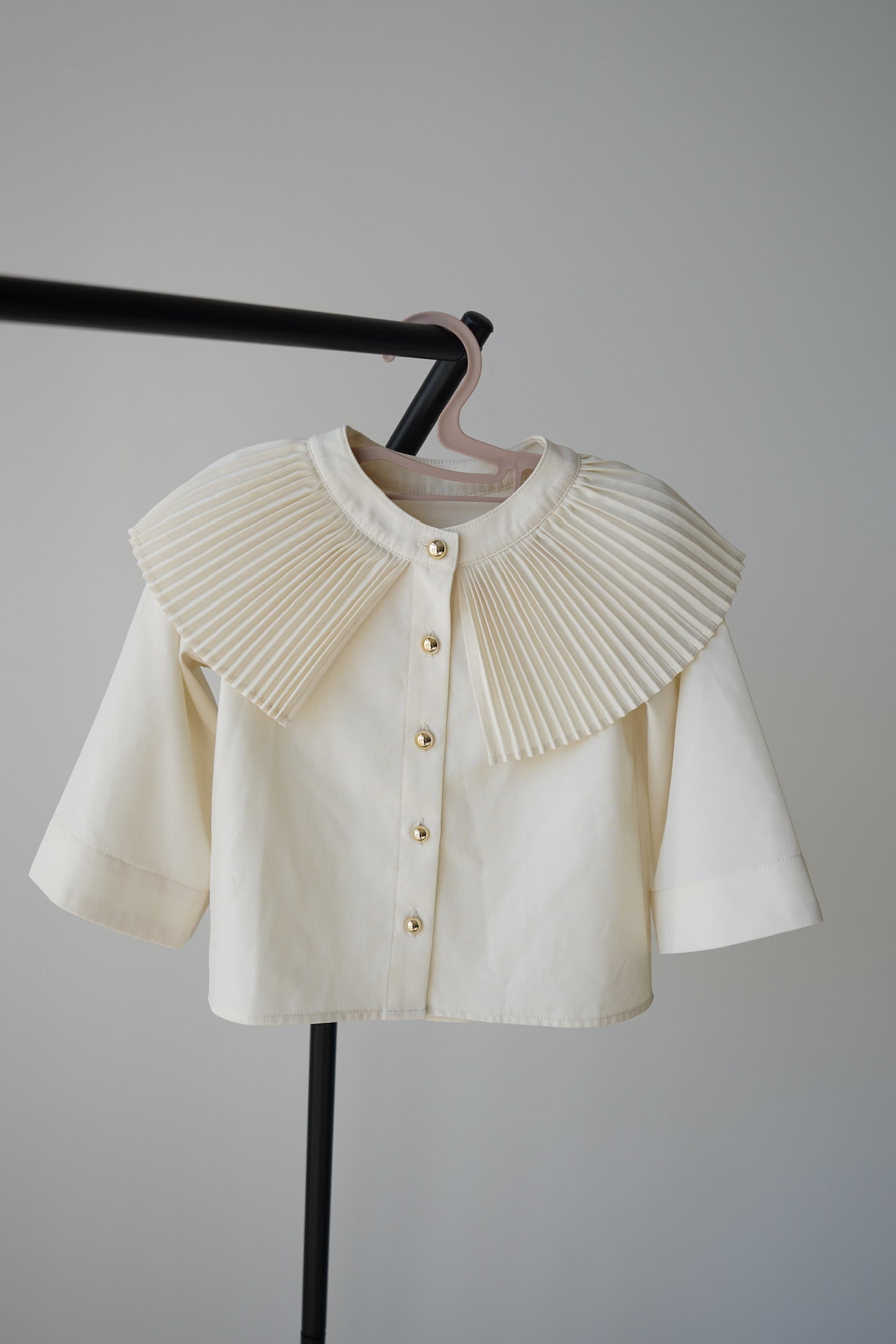 ［kids］pleats collar blouse