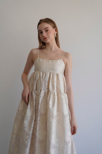 jacquard volume camisole dress