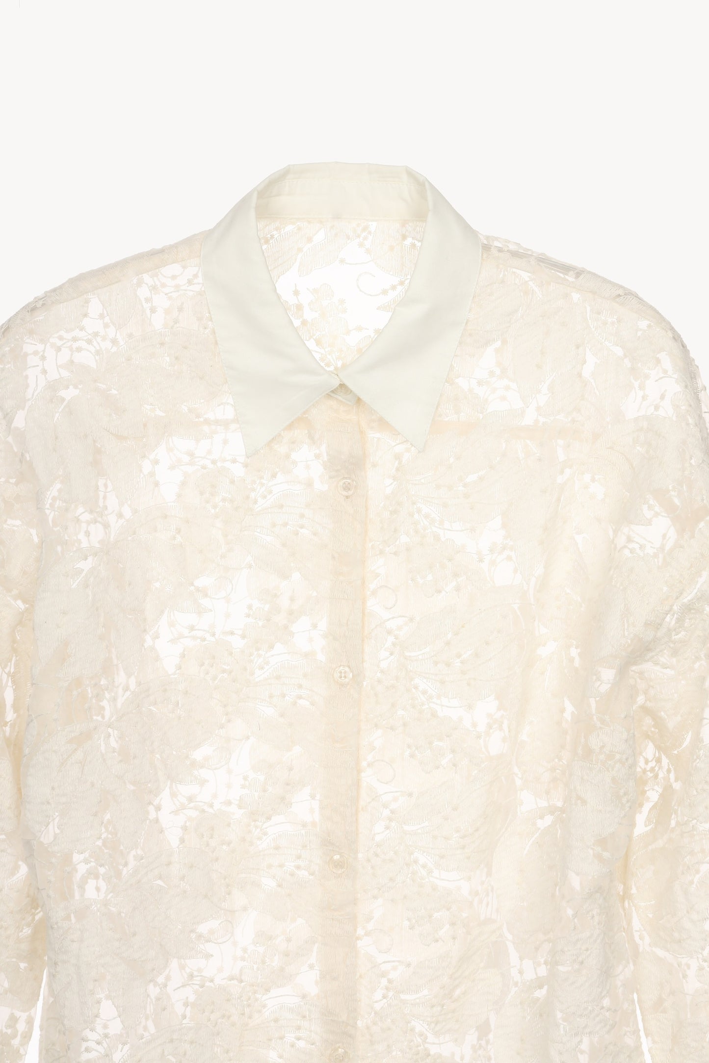 sheer embroidery shirt