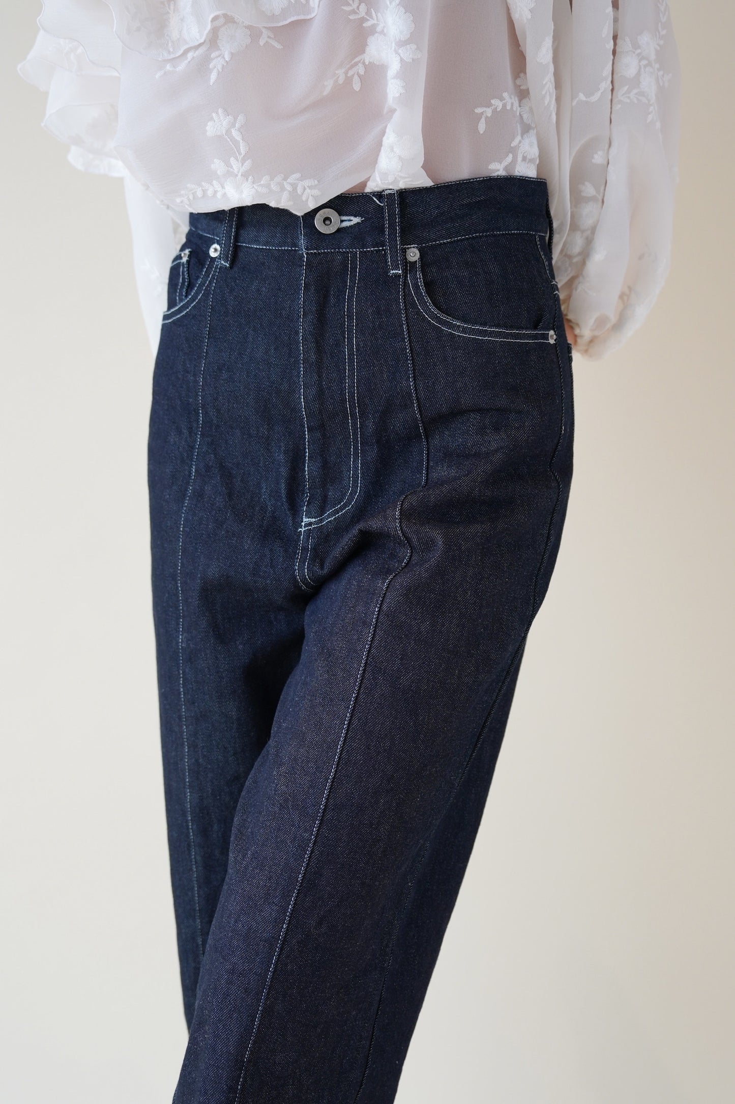 center line denim pants