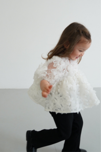 ［kids］flower peplum blouse