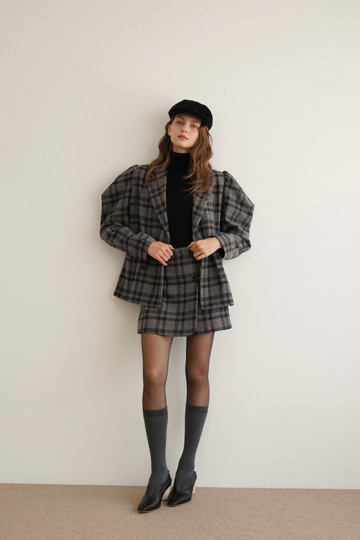 check double breasted jacket