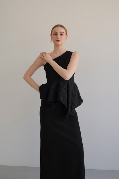 jacquard one shoulder one-piece