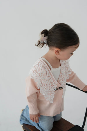 kids］lace collar knit cardigan – Acka online store