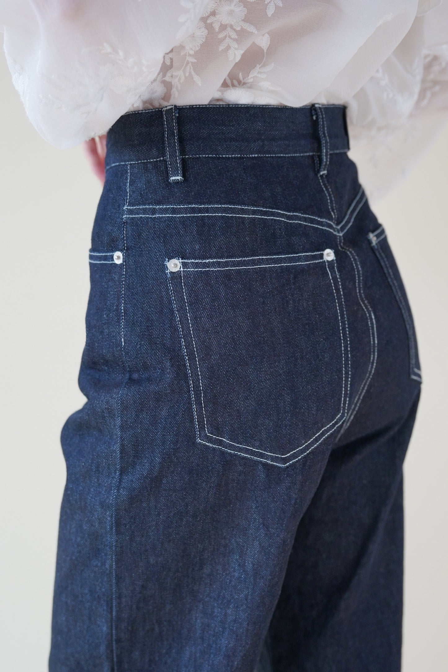 center line denim pants