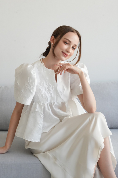 glossy jacquard blouse