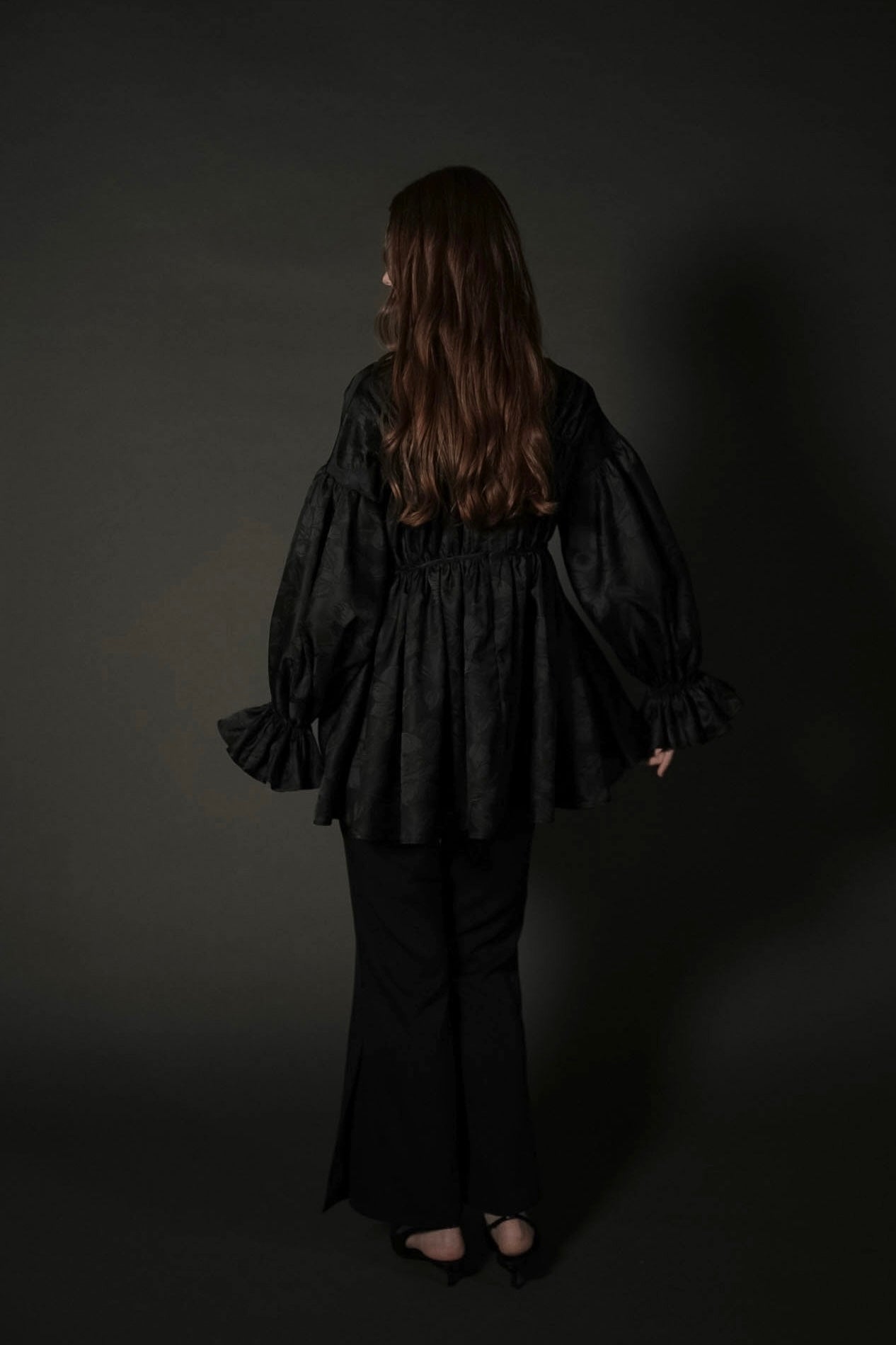 ［Édition］jacquard ribbon blouse