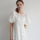 puff sleeve lace dress