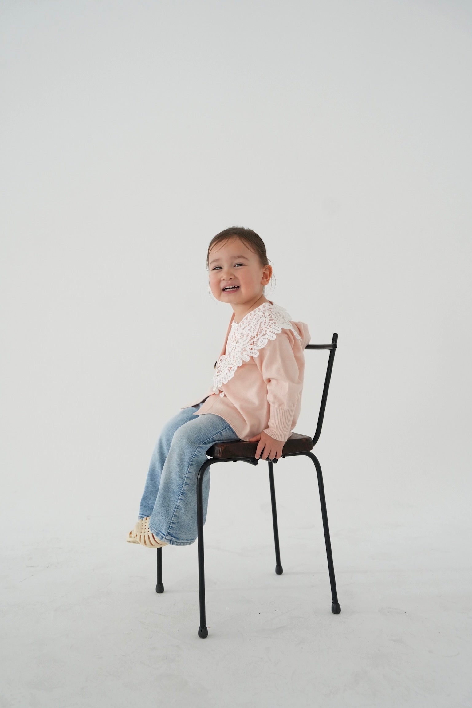 kids］lace collar knit cardigan – Acka online store