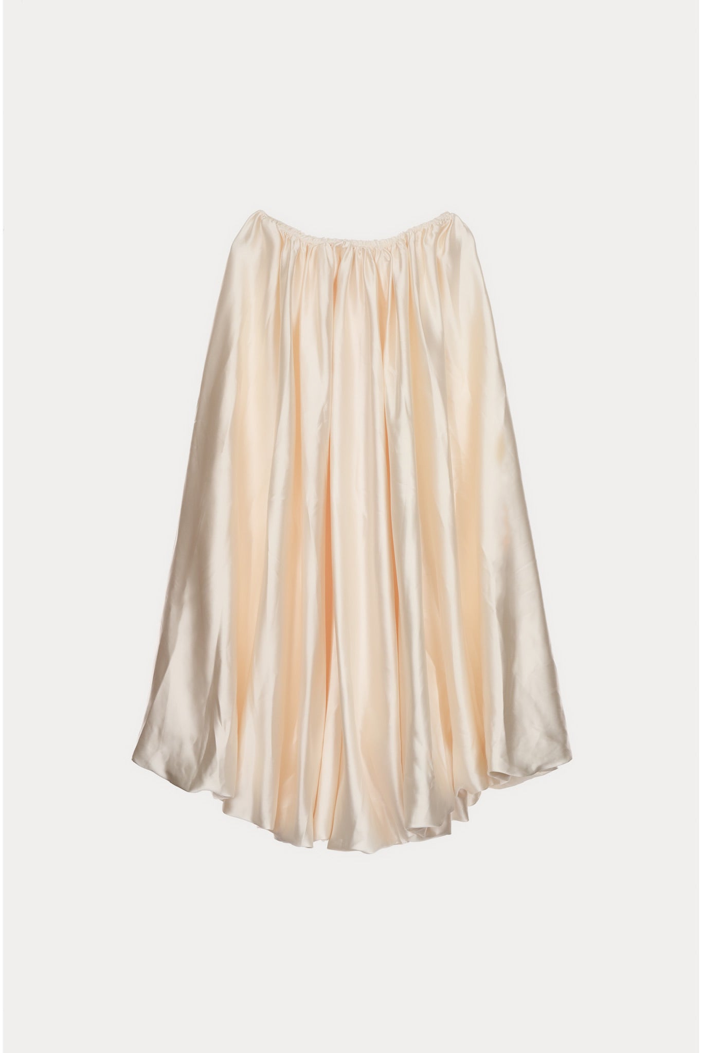 balloon form satin skirt