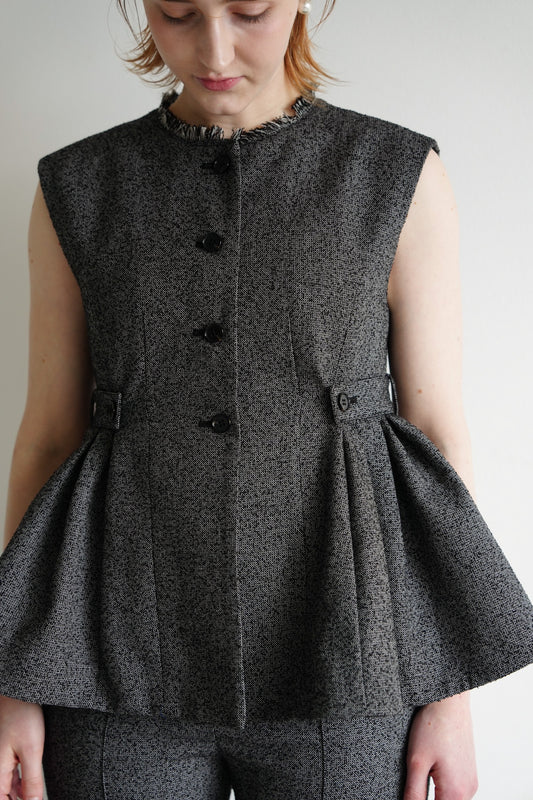 peplum tweed vest