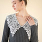 lace collar knit one-piece