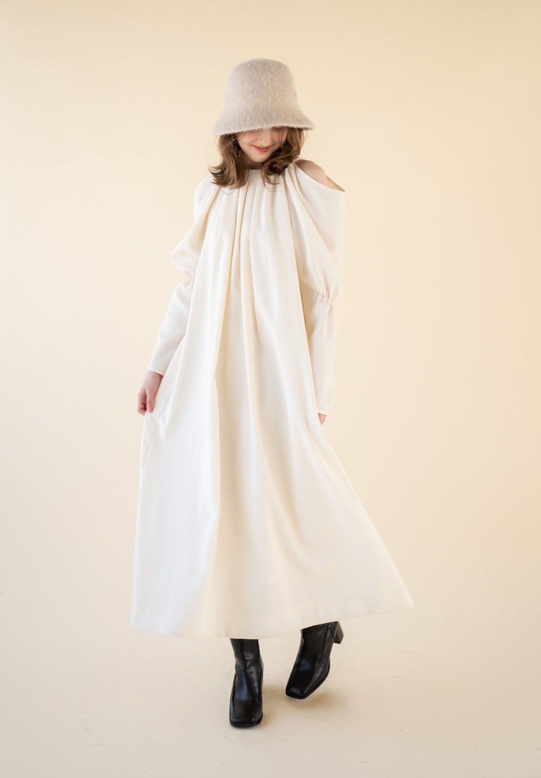 long drape one-piece