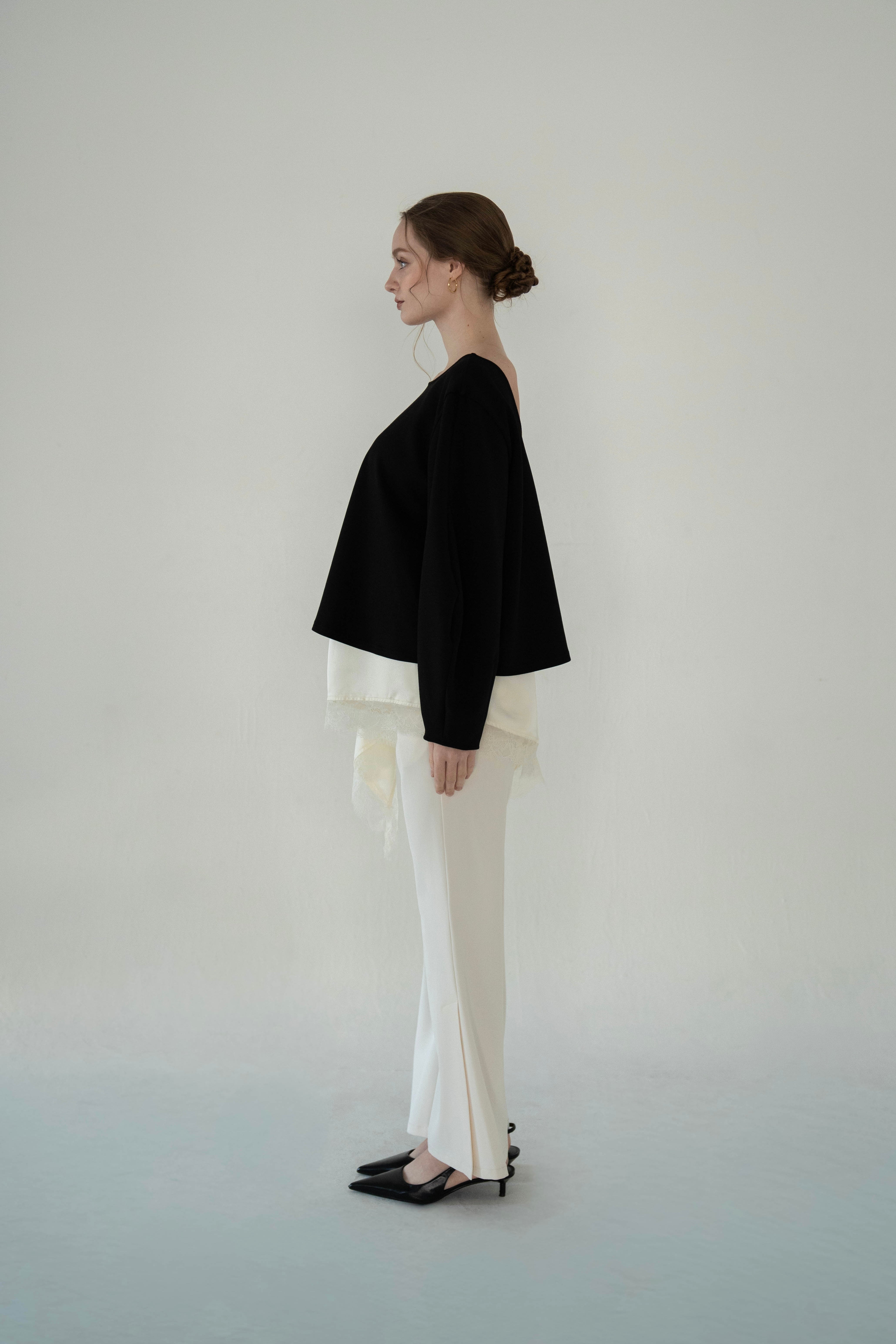 lace hem layered tops – Acka online store