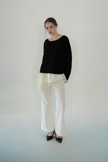 lace hem layered tops