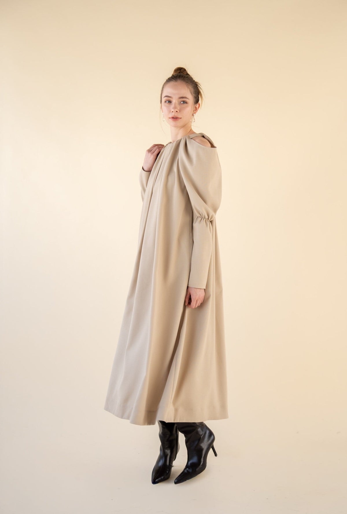 long drape one-piece