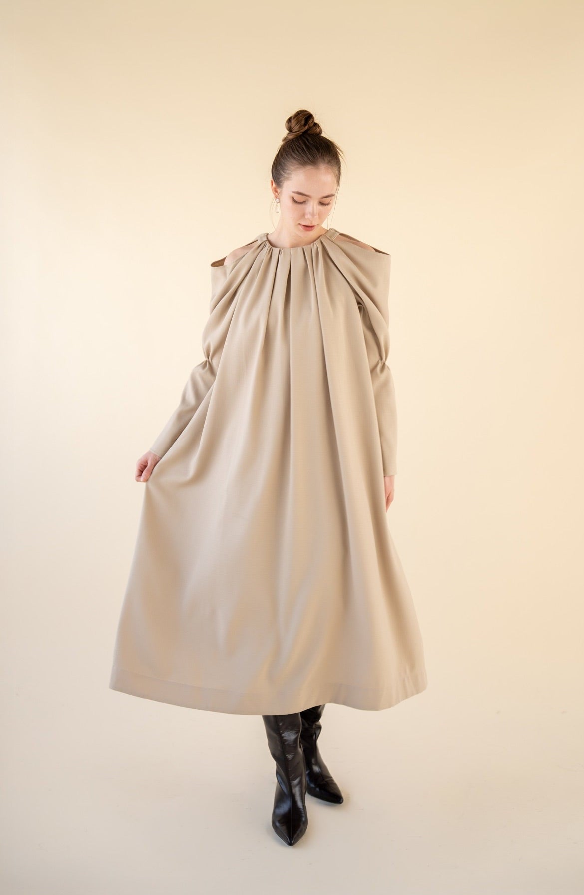 long drape one-piece