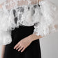 flower frill sleeve dress