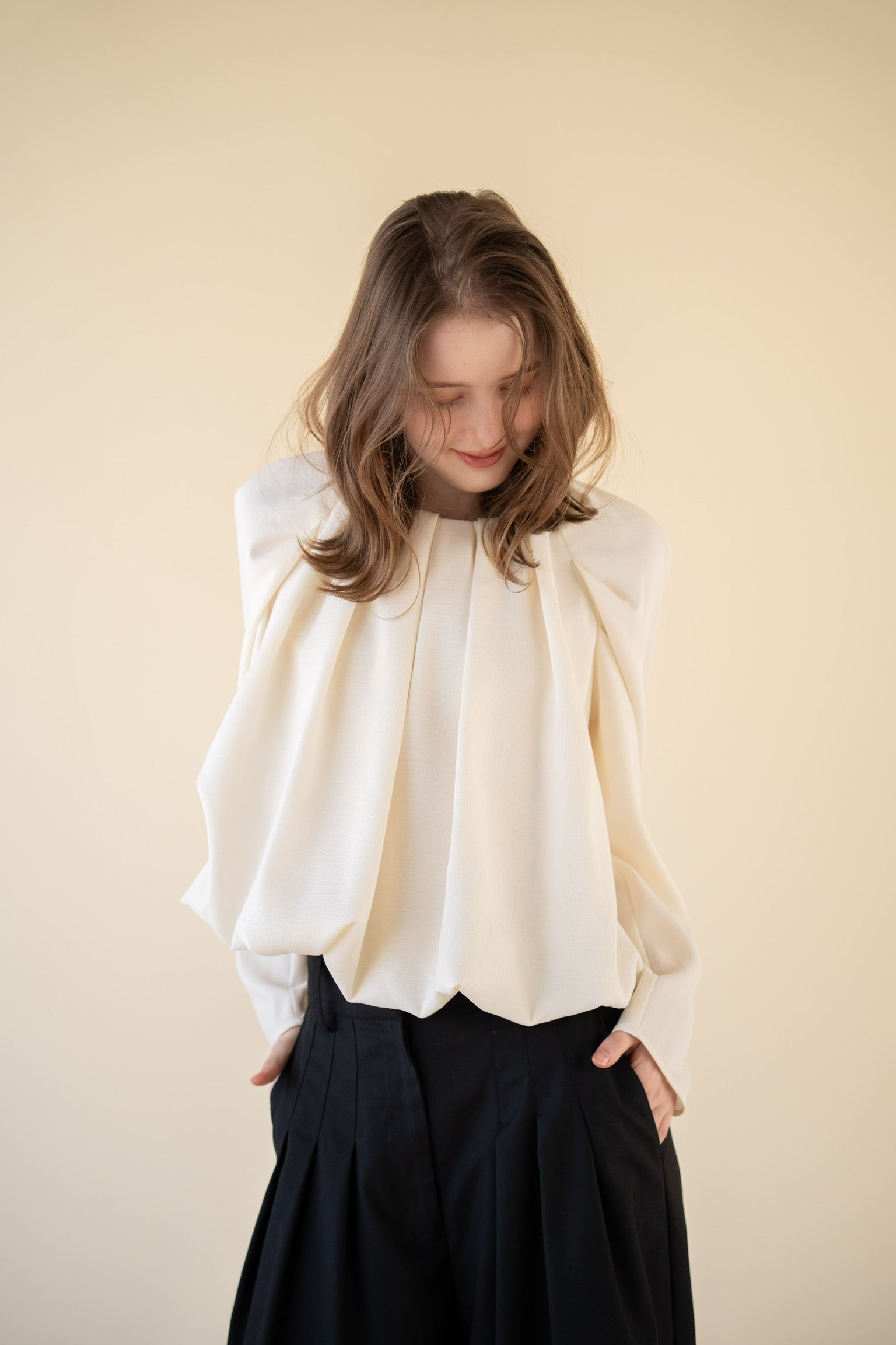 drape puff sleeve tops – Acka online store