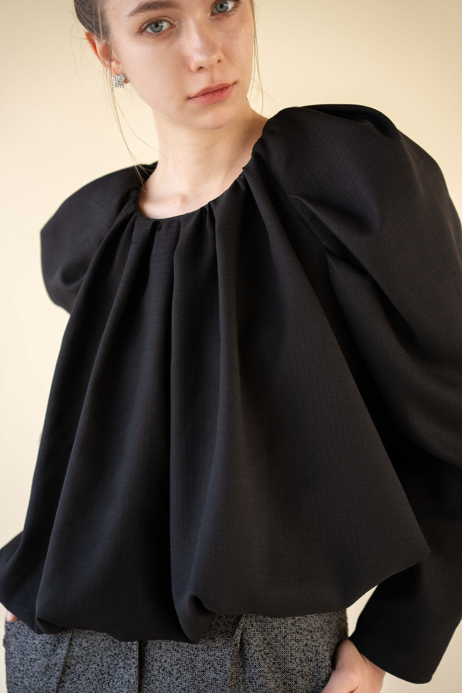 drape puff sleeve tops – Acka online store