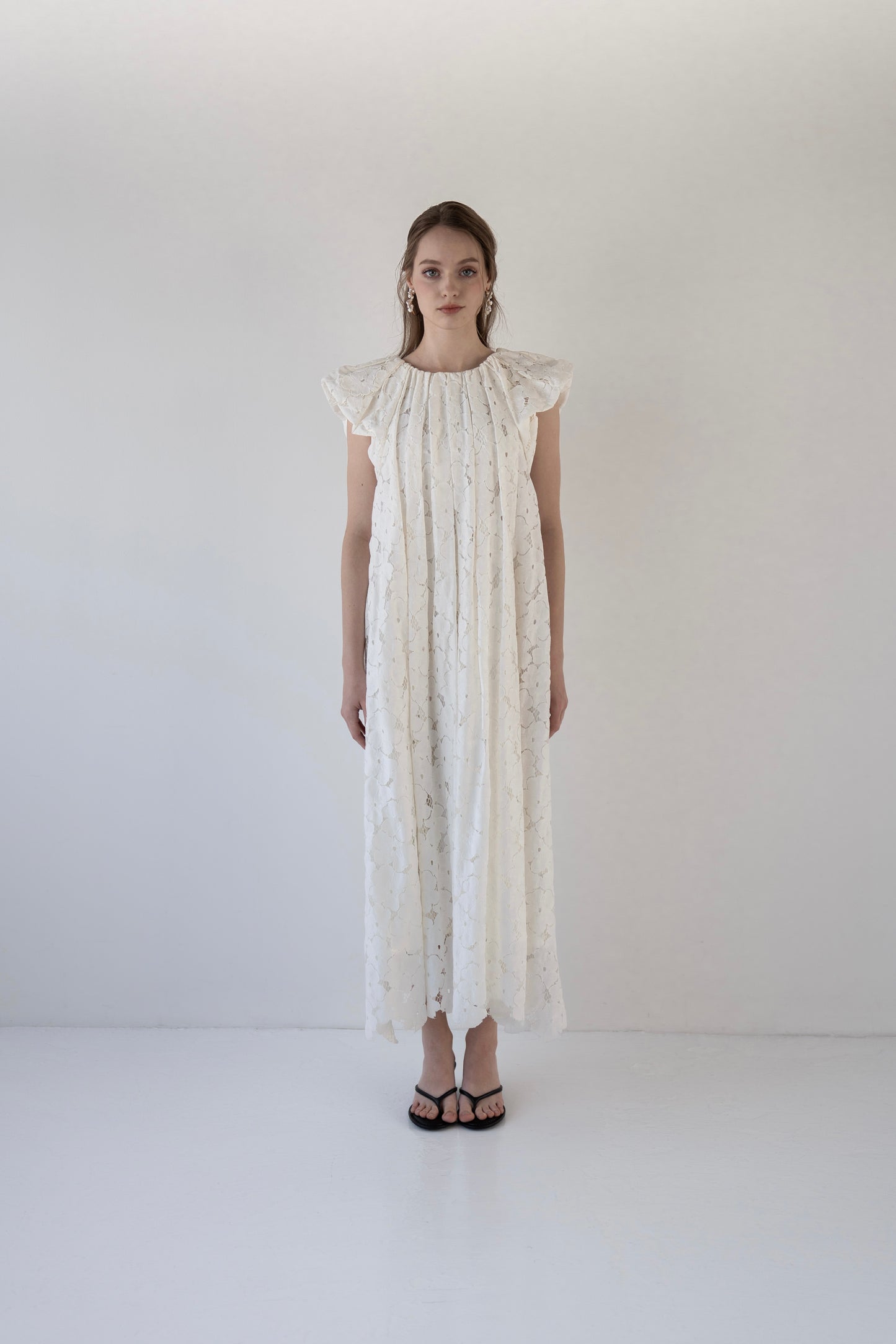 flower lace drape one-piece