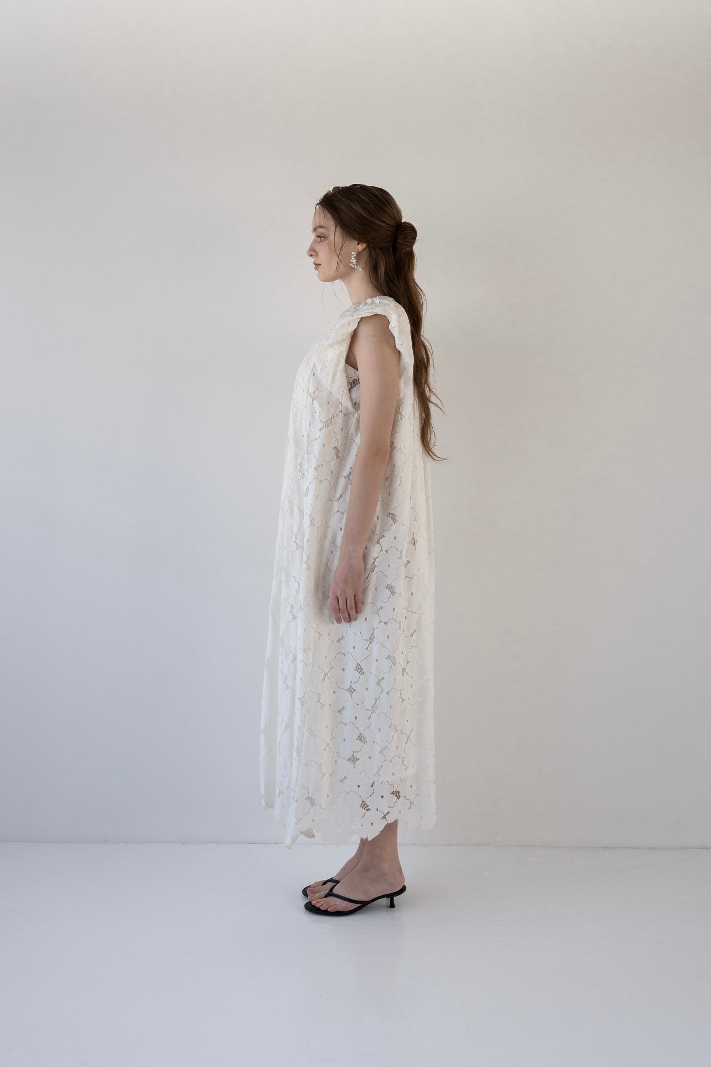 flower lace drape one-piece