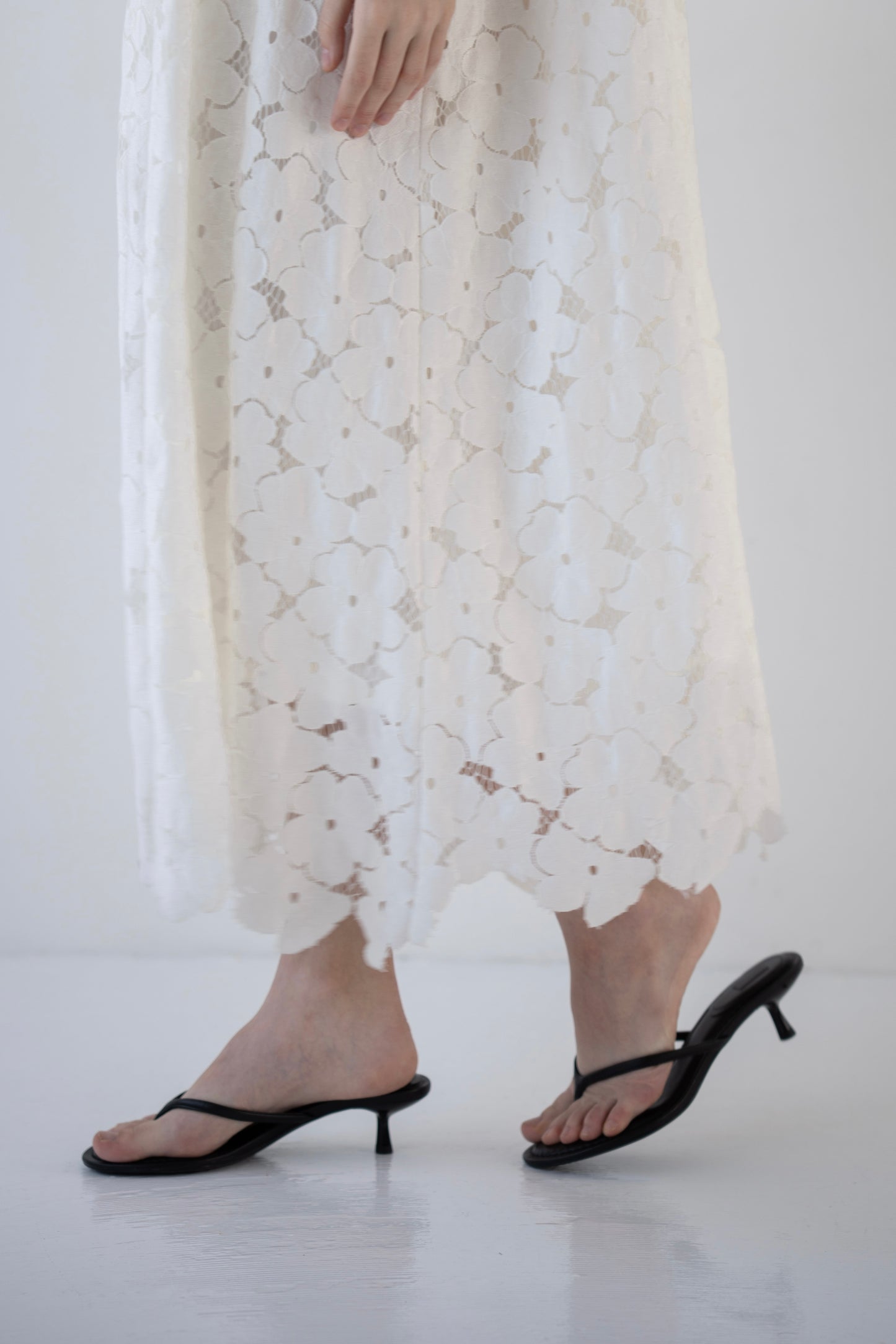 flower lace drape one-piece