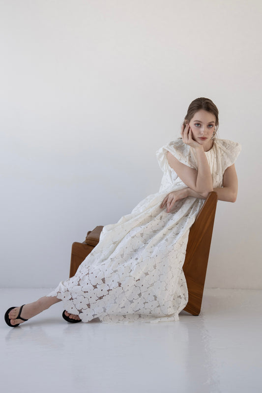 flower lace drape one-piece