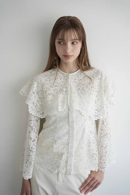 lace cape flare blouse