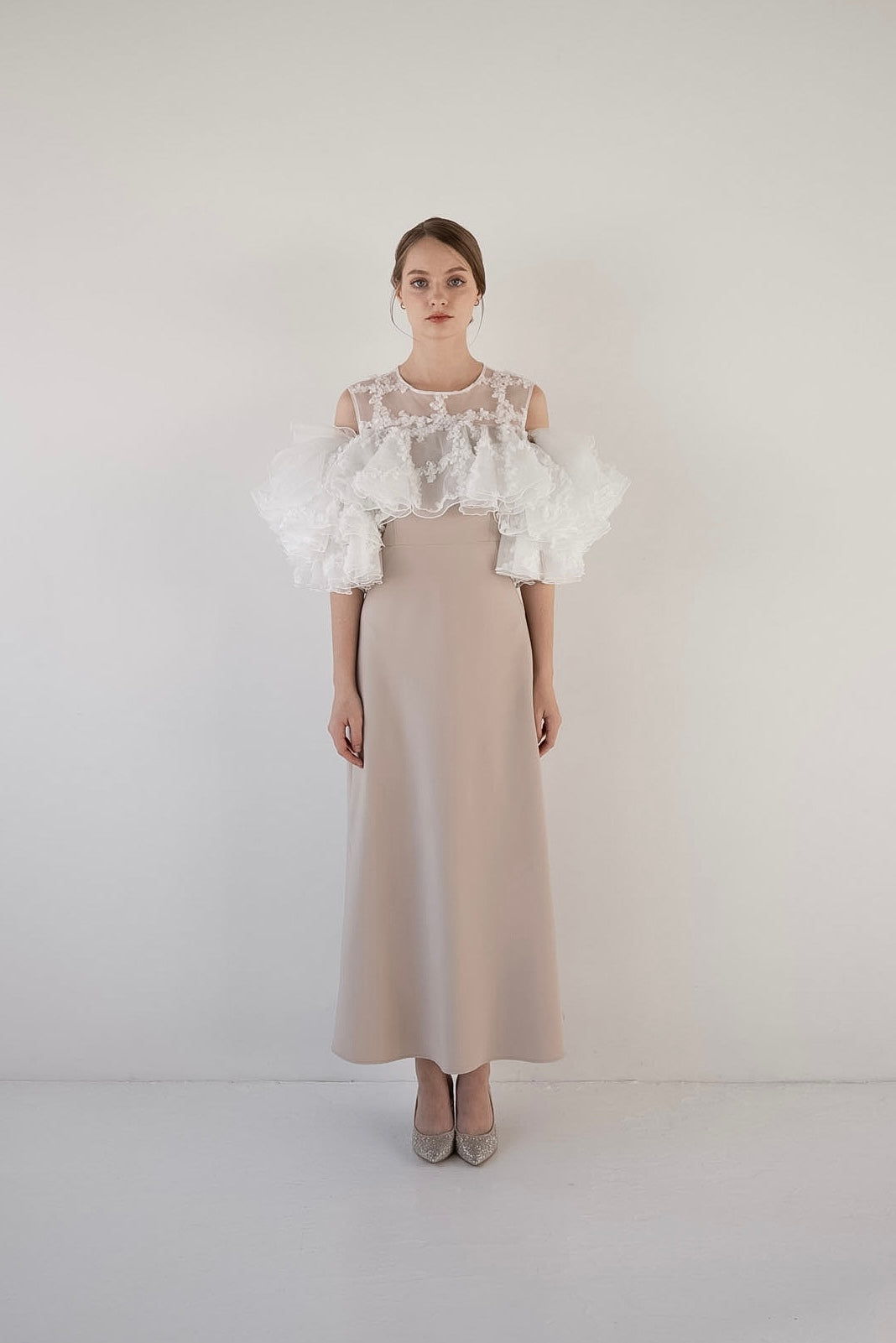 flower frill sleeve dress – Acka online store