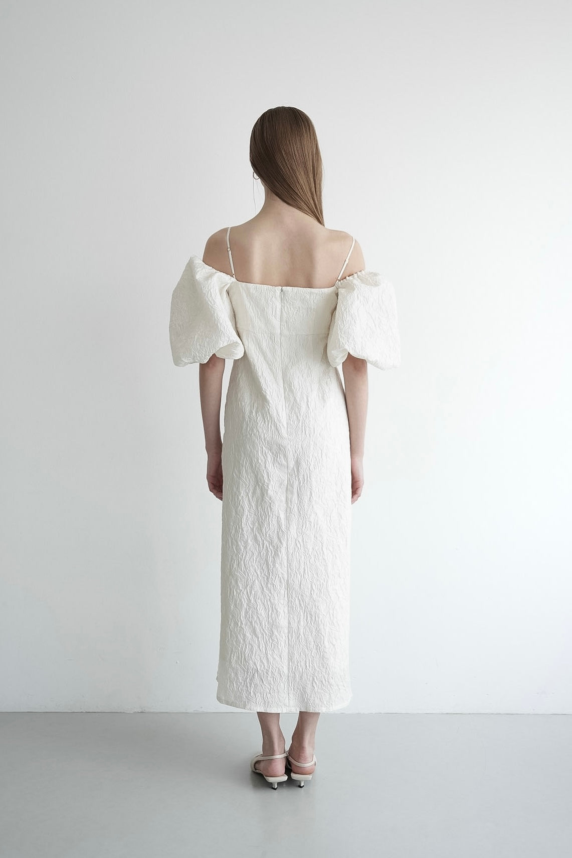 jacquard puff sleeve one-piece – Acka online store
