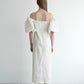 jacquard puff sleeve one-piece