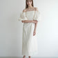 jacquard puff sleeve one-piece