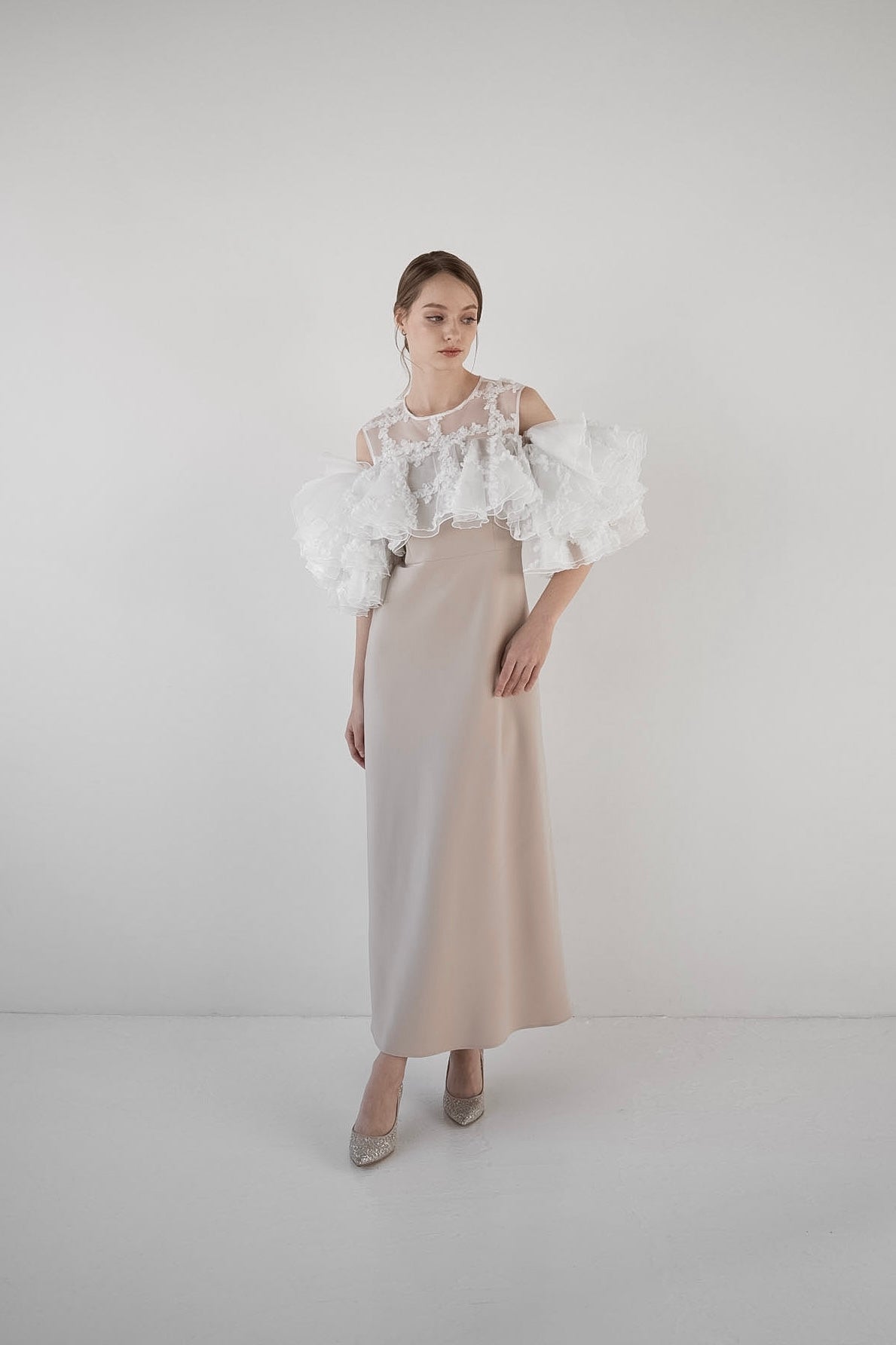 flower frill sleeve dress – Acka online store