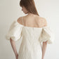 jacquard puff sleeve one-piece