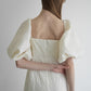 jacquard puff sleeve one-piece