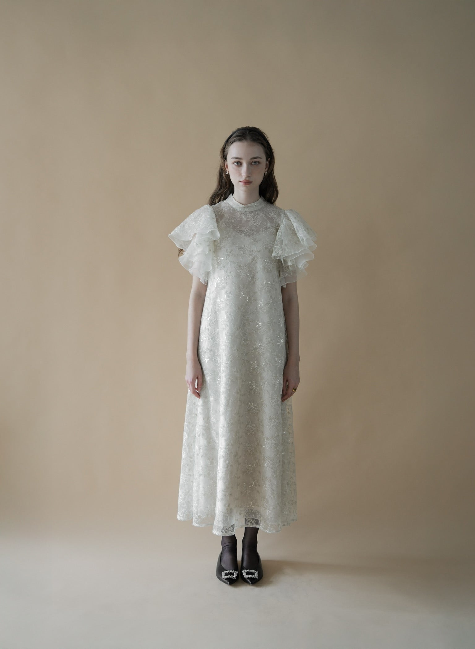 スーツ・フォーマル・ドレス acka. shimmery lace dress shimmery lace dress – Acka online store