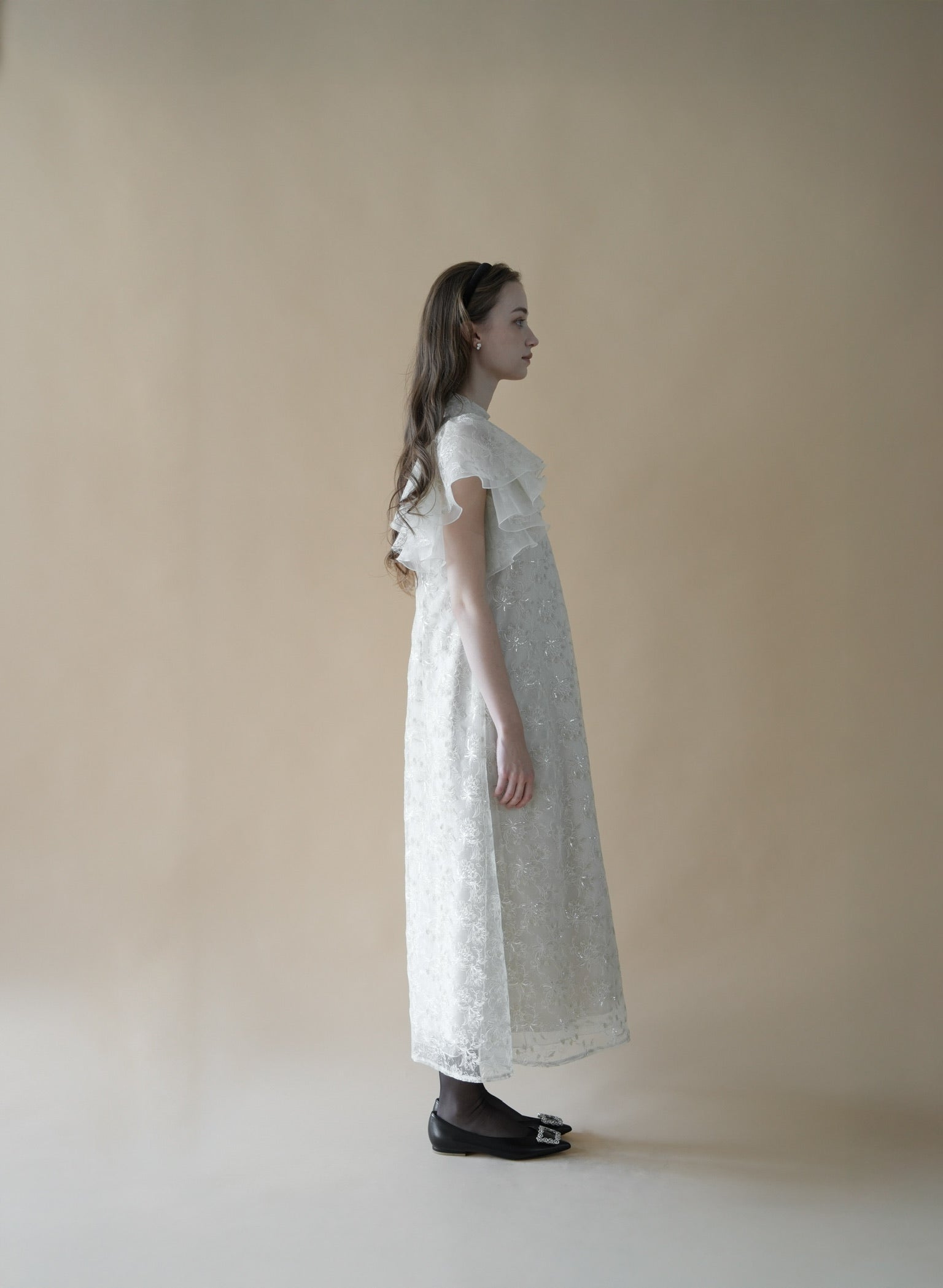 スーツ・フォーマル・ドレス acka. shimmery lace dress shimmery lace dress – Acka online store