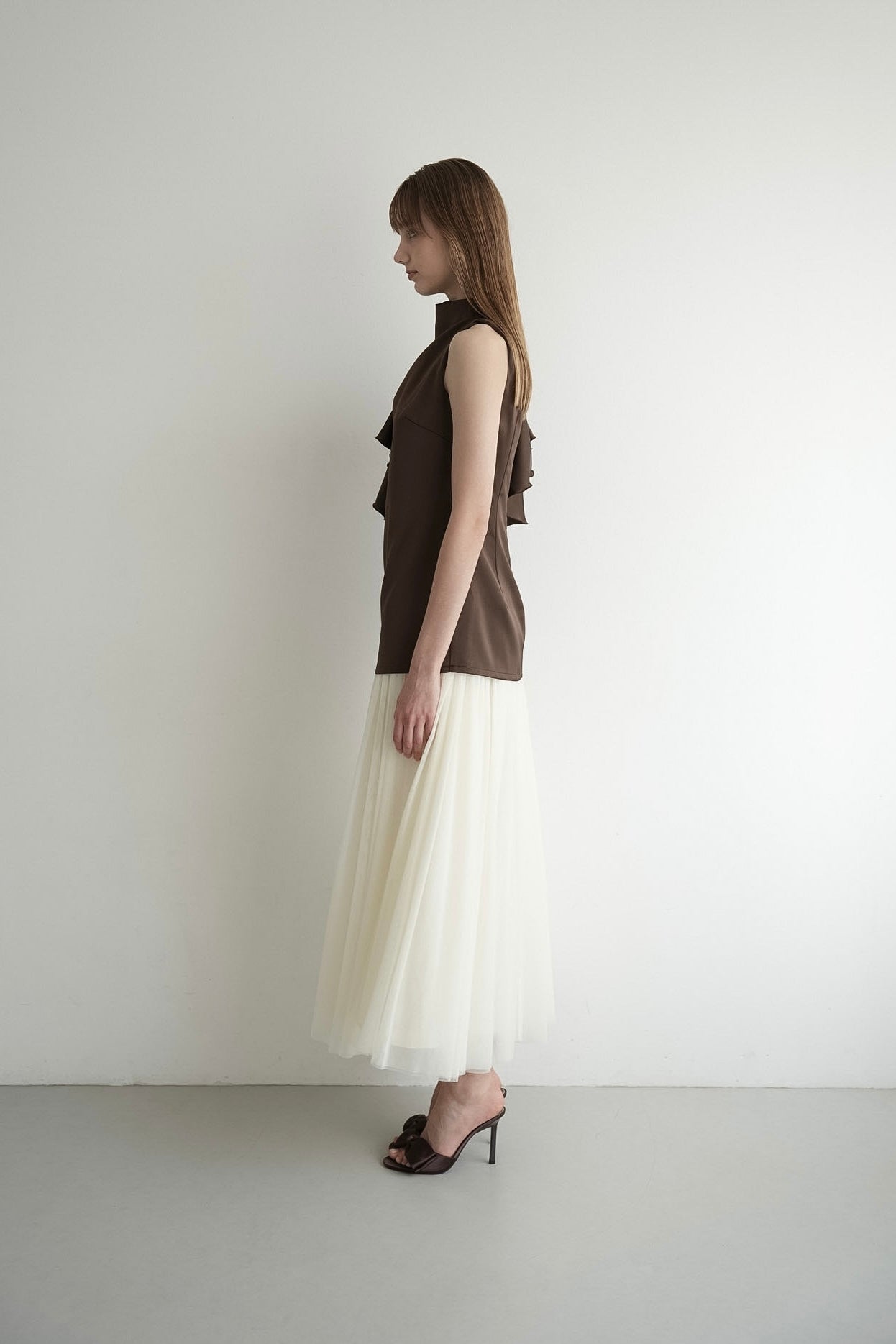 satin docking tulle one-piece